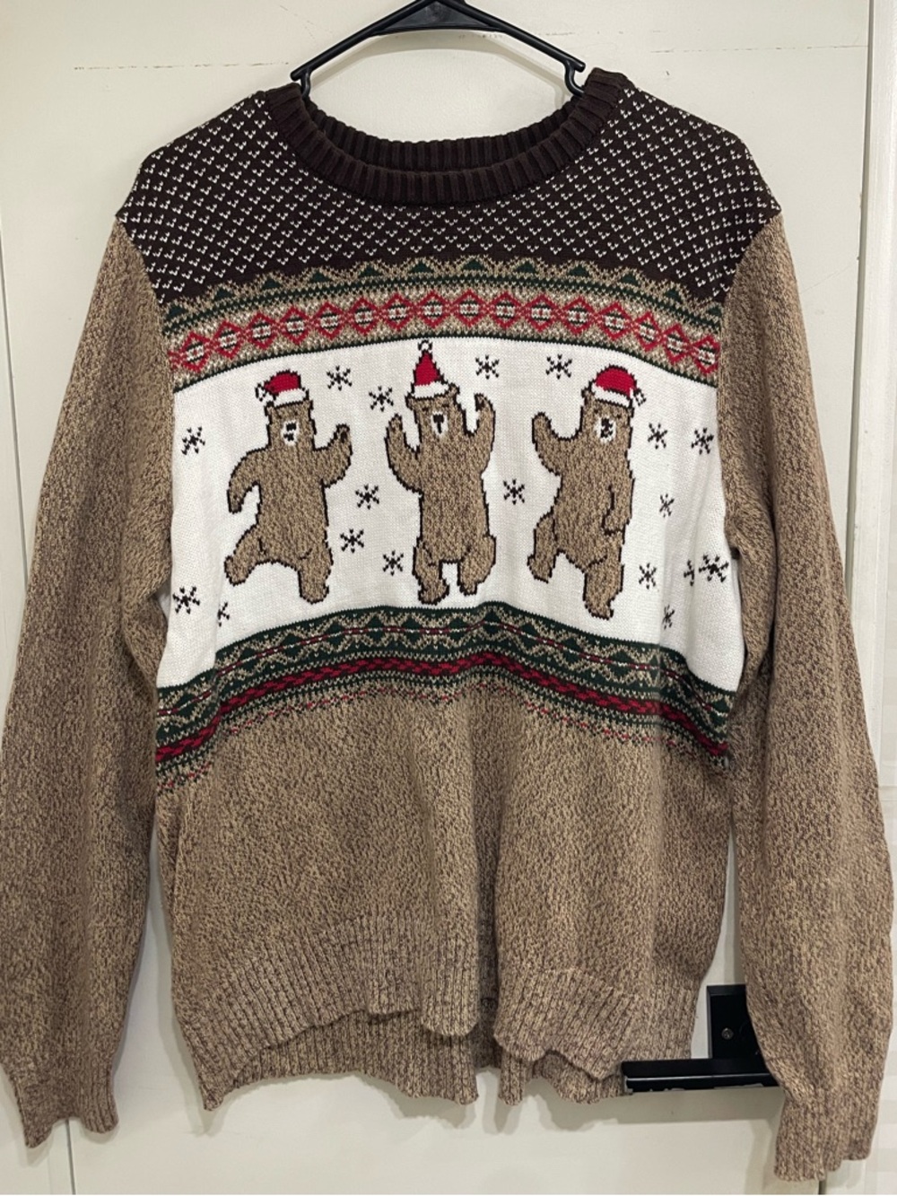 St John's Bay vintage Christmas bears cotton sweater L